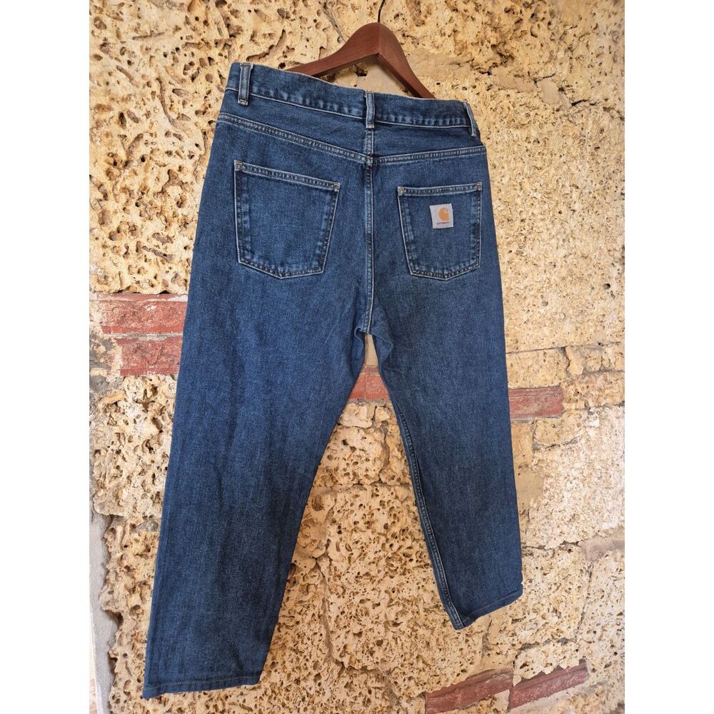 Carhartt WIP Newel Pant Men's 31 Blue Denim Jeans Relaxed Tapered Workwear